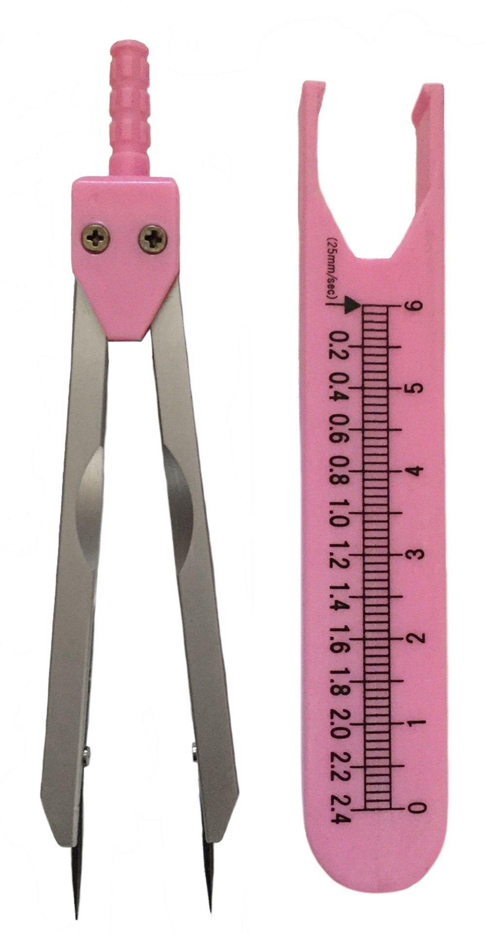 EKG ECG Nurse or Doctor Caliper for Measuring Electrocardiographs (pink