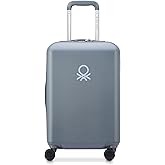 United Colors of Benetton UCB Hardside Luggage with Spinner Wheels, Steel Grey, Carry-On 19 Inch