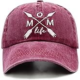 LOKIDVE Women's Mom Life Dad Hat Embroidered Distressed Denim Baseball Cap
