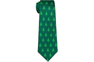 Retreez Christmas Tree Pattern Woven Microfiber Boy's Tie - 8-10 years