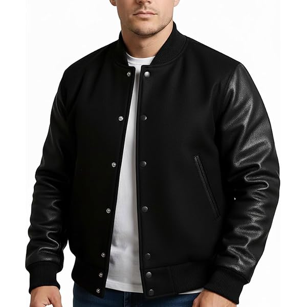 Veste Baseball Style Letterman Homme - Laine Et Cuir - Taille M - Neuf Avec étiquettes