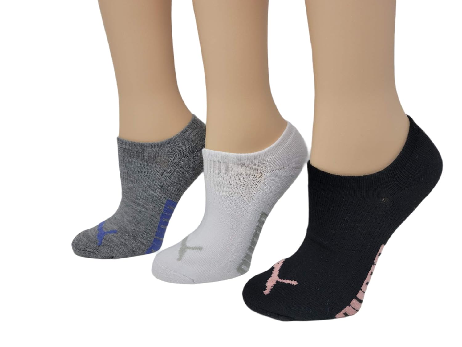 Puma Invisible No Show Womens Cushioned Socks 3Pack Shoe Size 59.5
