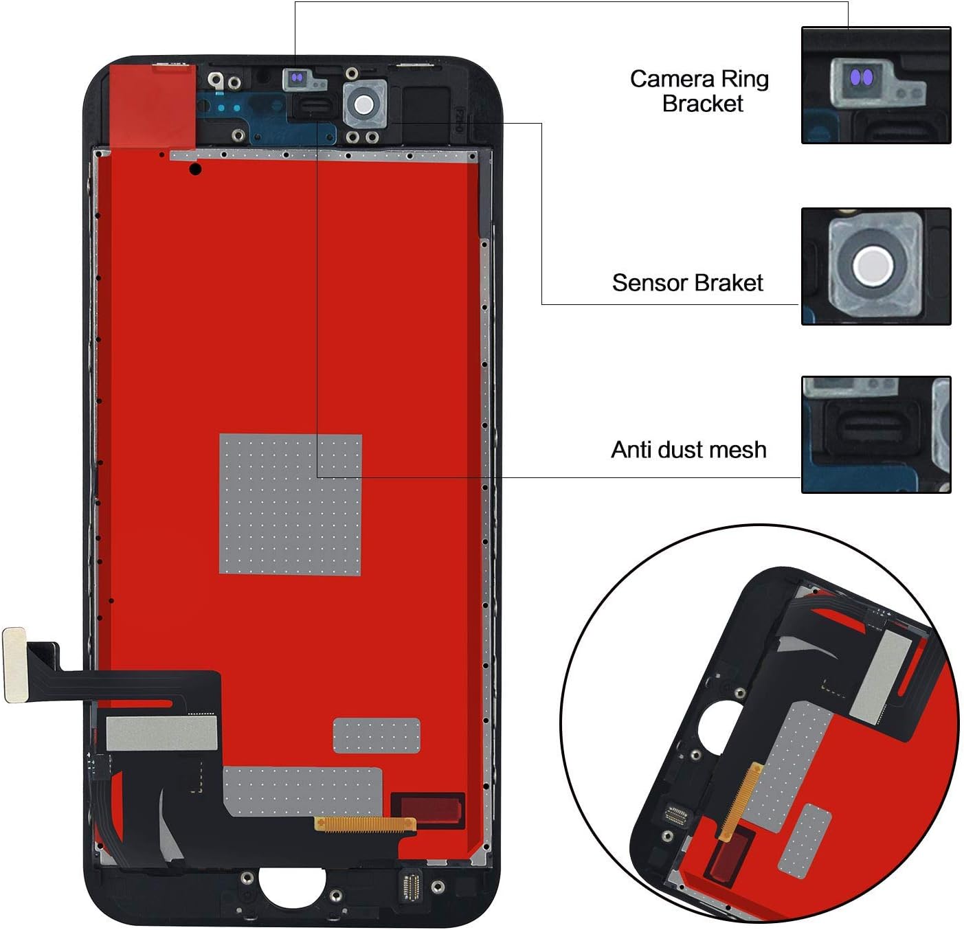 BeeFix Fit iPhone 8 Screen Replacement Black (4.7 Inch) 3D Touch LCD Screen Digitizer Replacement Display Assembly Repair Kits with Waterproof Adhesive,Tempered Glass,Tools and Instruction: Electronics