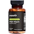 Endurance Products B3 Plain Niacin - 500mg Immediate Release Vitamin B-3 with Flush - Nicotinic Acid 100 Tablets - Non-GMO, Vegan, Gluten Free