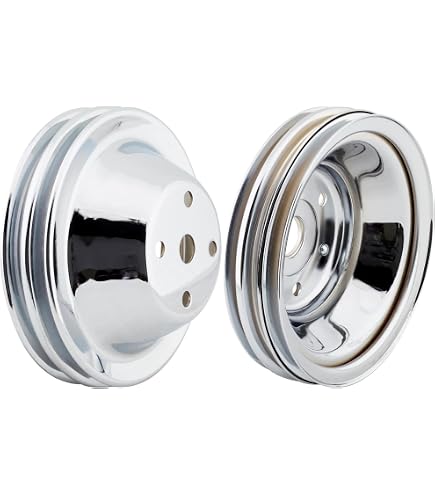 Chrome 2 Double Groove Long Water Pump Pulley BBC Big Block Chevy LWP