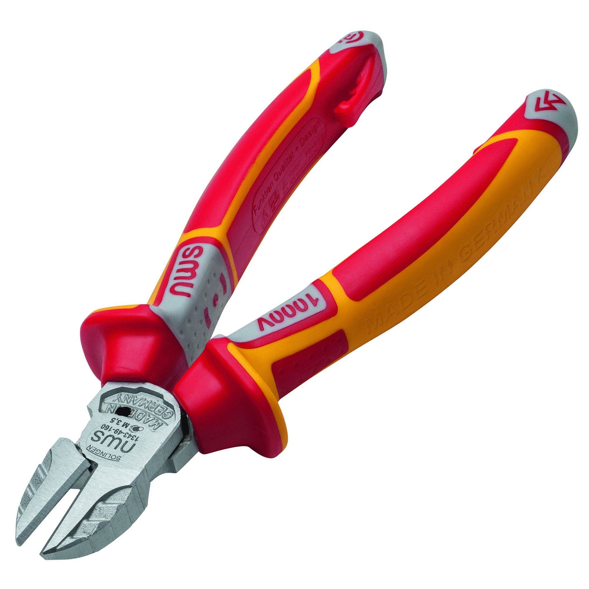 Nws 1343-49-VDE-180-SB Number 1343-49 VDE Side Cutter, Red/Yellow, 180 mm