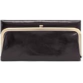 HOBO Women's Rachel Continental Wallet, Black, One Size | Leather, Frame Closure, Nine Card Slots, Everyday Size