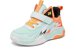 KIUSMETY Girl's Boy’s Basketball Shoes Kids Fashion Comfortable Sneakers Breathable Leightweight Outdoor Sport Non Slip Shoe