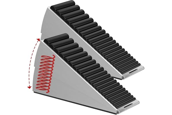 Heavy Duty Door Stopper, 2 Pack Adjustable Spring Large Stopper (0.8-3 inch), 3 Inches High Tall Wedge Stoppers for Bottom of