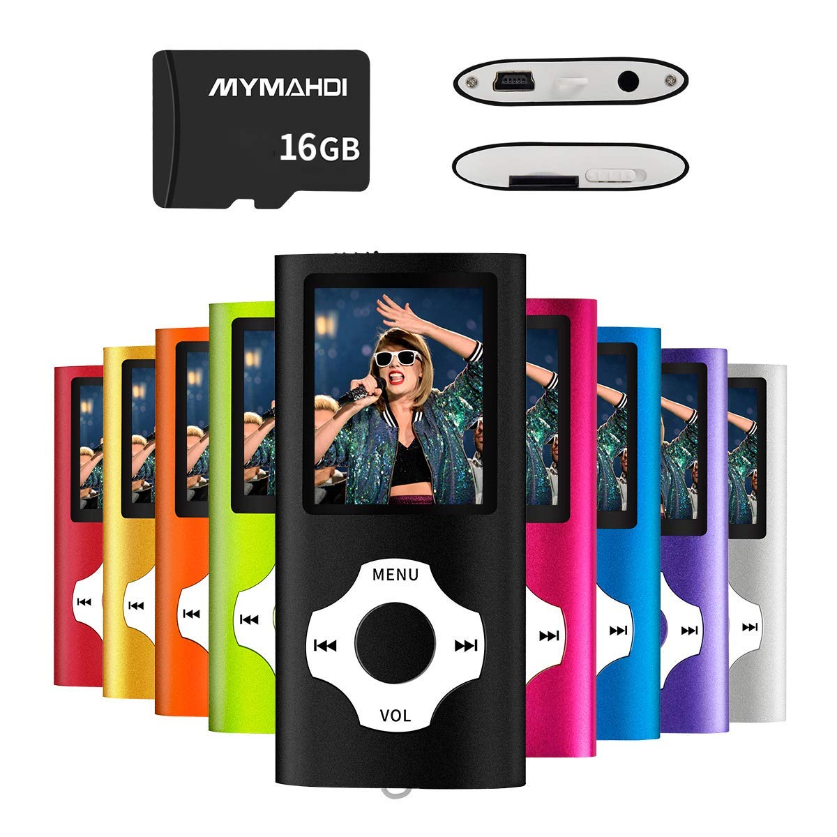 MYMAHDI MP3/MP4 Music Player with 16 GB Micro Memory Card(Expandable Up