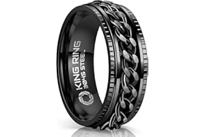 King Ring 8mm Super Spinner Rings – Second Edition of Premium Stainless Steel Fidget Rings for Men & Women – Designed in USA