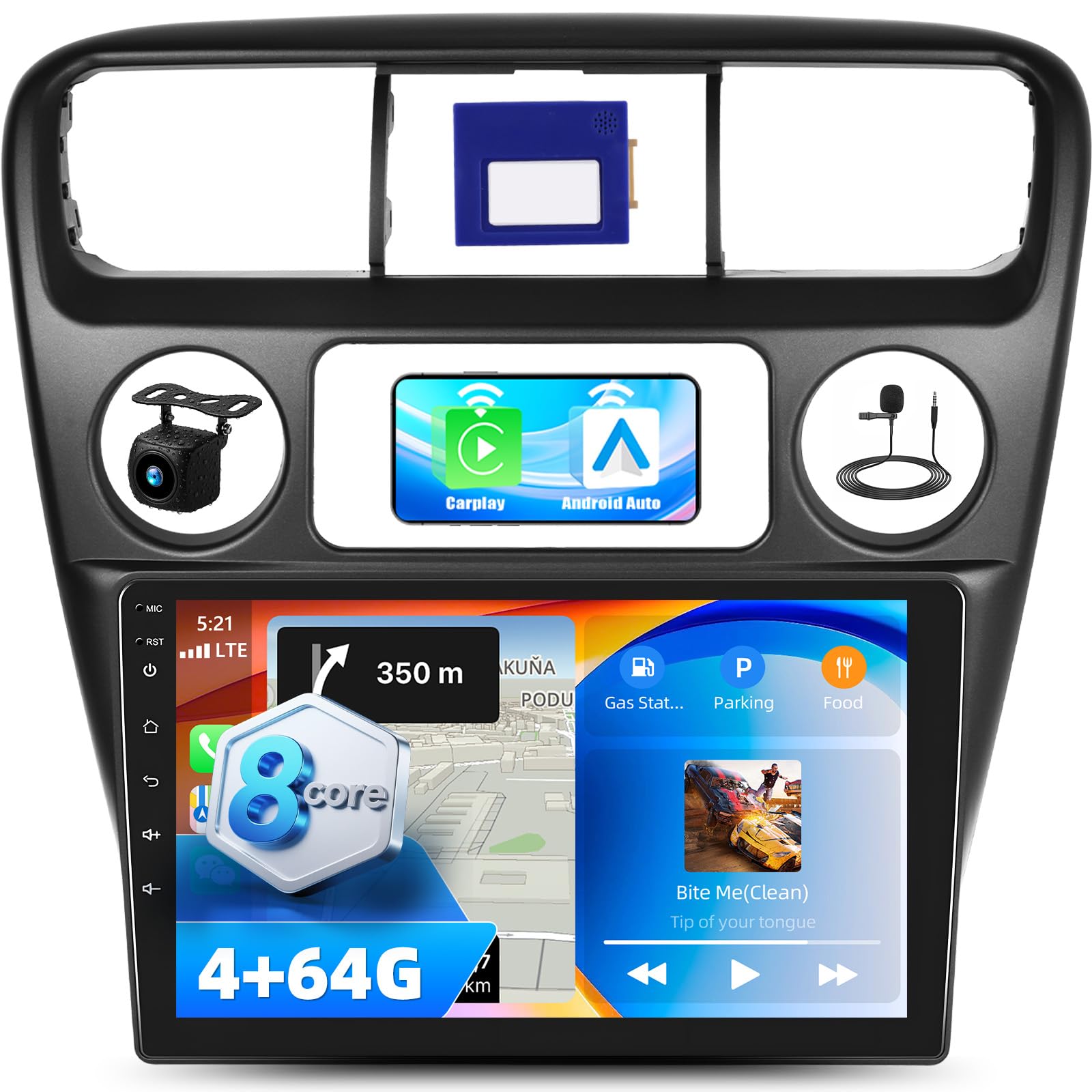 Photo 1 of [4+64G] 8-Core Qualcomm Android 15 Car Stereo Radio for Honda Accord 6th 1998-2003 with Wireless Carplay&Android Auto,9 Inch Car Radio with Mirror Link Bluetooth FM/RDS DSP WiFi GPS SWC+Backup Camera