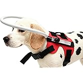 GabeFish Lightweight Adjustable Blind Ring for Dogs Cats, Pet Harness Guide Device Red Small