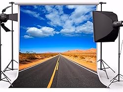 AOFOTO 8x8ft Desert Road Backdrop Historic Route 66