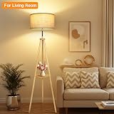 OUTON Solid Wooden Tripod Floor Lamp with Remote, Dimmable & 4 Color Temp view 7