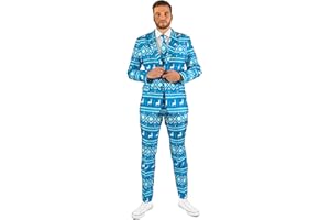Offstream Men's Party Costumes - Christmas Theme Party Suits - Slim Fit - Includes Matching Blazer Jacket, Pants & Tie