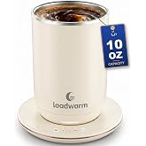 Self Heated Stirring Coffee Mug, 10oz Auto Mixing Cup with Warmer, White | 3 temp settings, food-grade stainless steel interior, 8-hour auto shut-off, plug-in desk mug with Warmer for office home