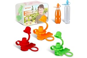 BEFSOP Water Bottle Spout Adapter for Kids,Baby Water Bottle Cap No Spill Silicone Bottle Top Spout Adapter Attachment for Toddlers and Adults,Water Bottle Sippy Top - BPA Free (Mix - 3 Pack)
