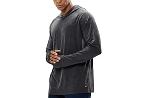 MIER Men's UPF 50+ Sun Protection Hoodie Long Sleeve SPF Fishing Hiking Running Thumbhole Shirts Hooded Quick Dry Lightweight