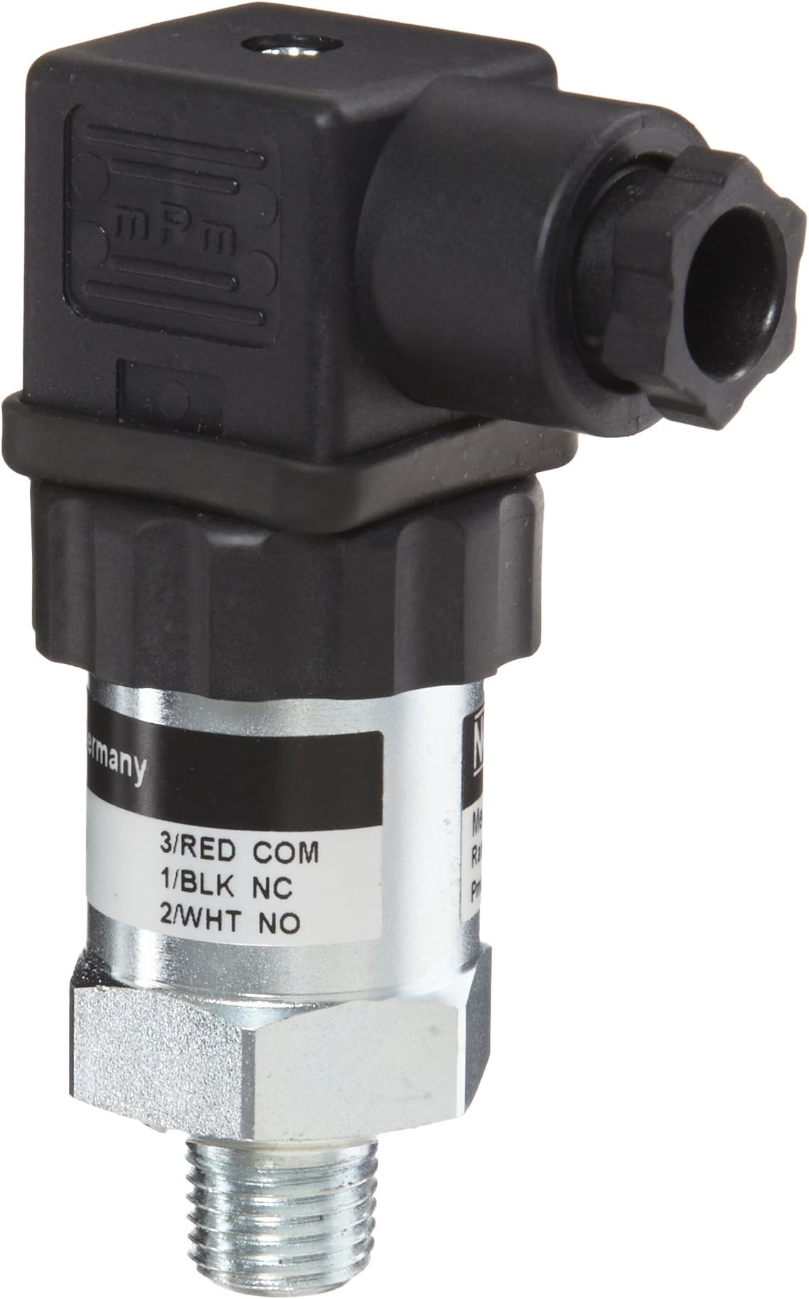 NOSHOK 300 Series Zinc Plated Steel Compact Mechanical Pressure Switch with Adjustable Hysteresis, SPDT, 1/4" NPT Male, 7-115 (870 psi) psi Pressure Range