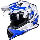 ILM Dual Sport Adventure Motorcycle Helmet with Pinlock Visor WS902 | Dual Visor, Ventilation, Wide View, Snowmobile ATV Dirt Bike Off-Road E-Bike