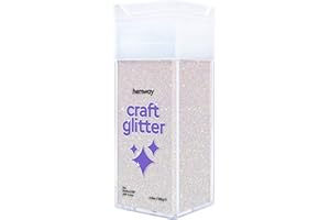 Hemway Craft Glitter Shaker 130g / 4.6oz Glitter for Arts, Crafts, Resin, Tumblers, Nails, Painting, Decoration, Festival, Cosmetic, Body - Ultrafine (1/128" 0.008" 0.2mm) - Mother Of Pearl Iridescent
