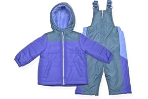 Arctic Quest Little Girls Bib Snow Pants and Ski Jacket Water-Resistant Snowsuit For Kids Winter Jacket For Girls