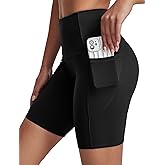 kakola Women's High Waisted Biker Shorts with Pockets Tummy Control Short Leggings for Yoga Workout Gym Running