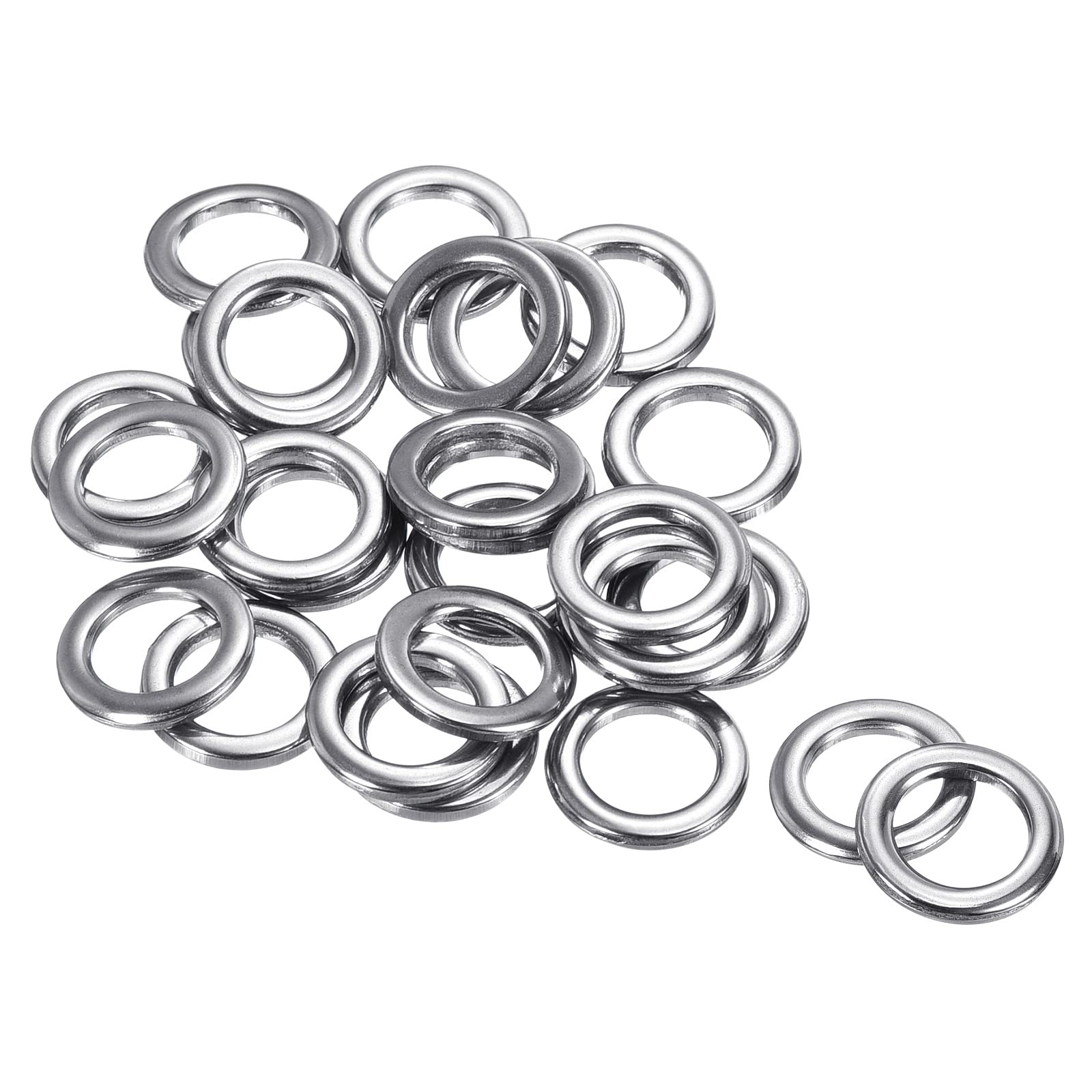 PATIKIL 1.8x7x10.6mm Fishing Rings, 25 Pack 304 Stainless Steel Solid Ring Lure Connector for Saltwater Freshwater — image 1