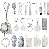 Araafur Wristlet Keychain Set with RFID Wallet Card Holder and Bottle Opener, Car Keychain Accessories for Women
