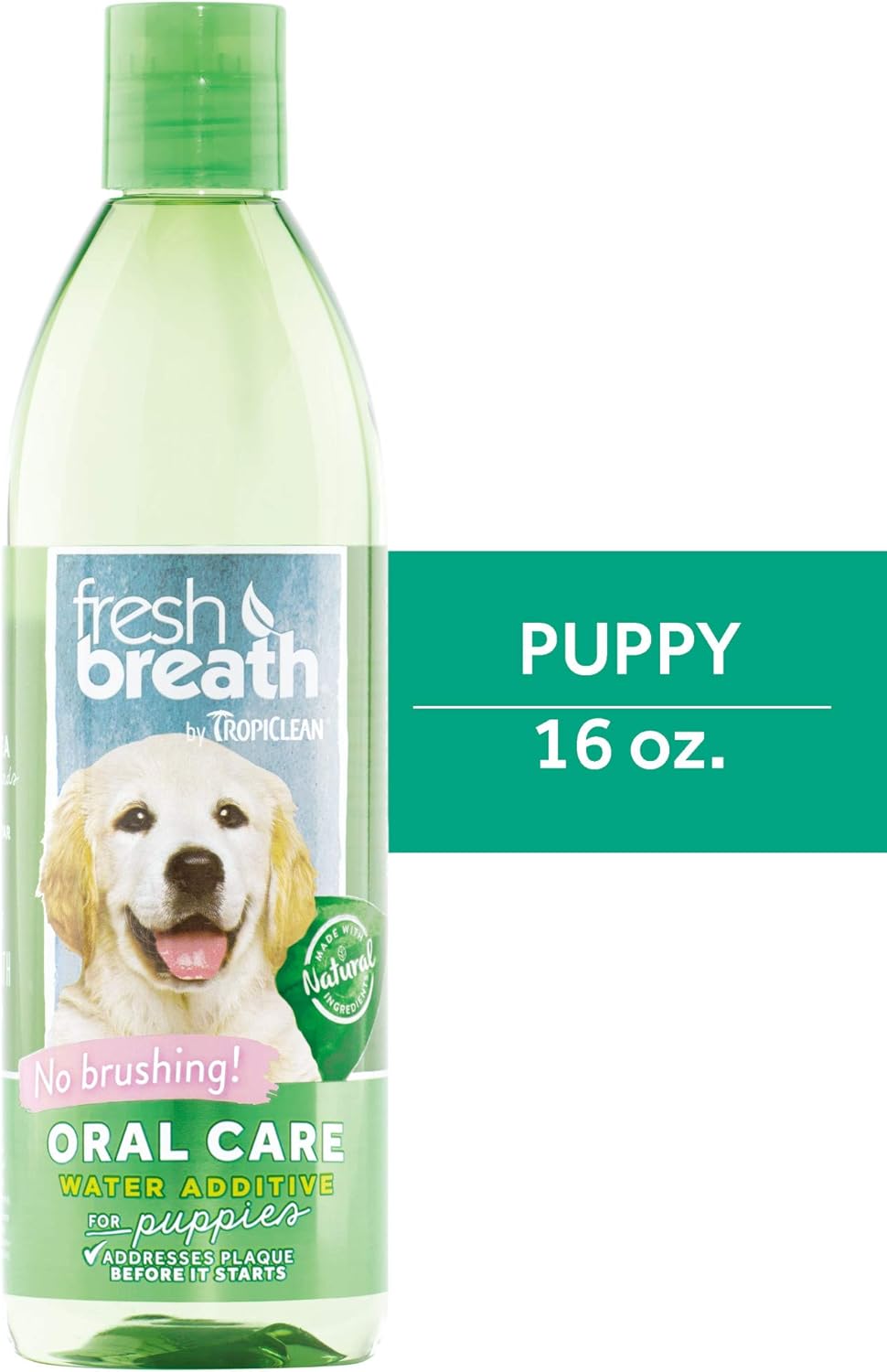 TropiClean Fresh Breath Puppy Teeth Cleaning, Puppy Dental Care for Bad Breath, Breath Freshener, Water Additive Mouthwash