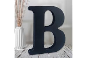 AOCEAN 6 inch Black Wood Letters Unfinished Wood Letters for Wall Decor Decorative Standing Letters Slices Sign Board Decoration for Craft Home Party Projects (B)
