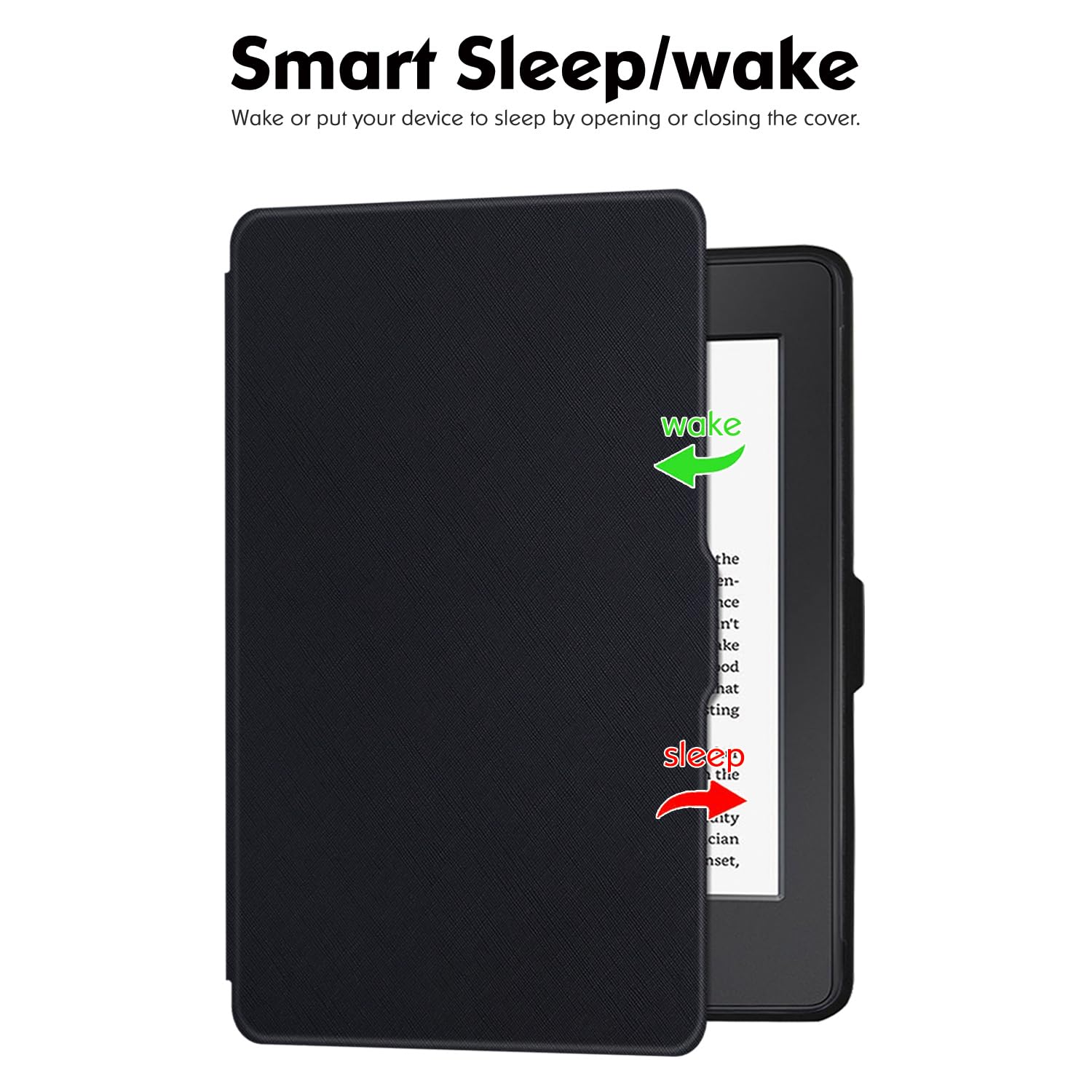 Slim Case for Kindle Paperwhite 5th/6th/7th Generation (Model No. EY21 & DP75SDI) - Lightweight PU Leather Folio Cover with Auto Sleep/Wake (Classic Black)