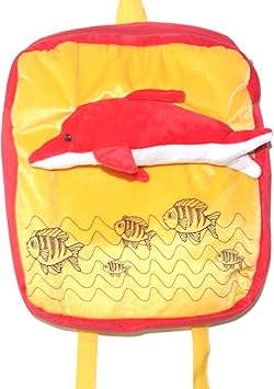 Punyah Creations School Bag Soft Dolphin pithu Bag (Yellow)
