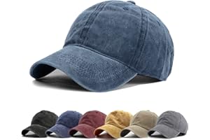 HH HOFNEN Men Women Washed Distressed Twill Cotton Baseball Cap Vintage Adjustable Dad Hat