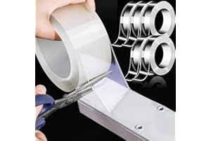 5rolls Super Strong Adhesive Tapes Nano Double Sided Tape Reusable Transparent Tape Tools Home Kitchen Gel Sticker (1mx5cm)