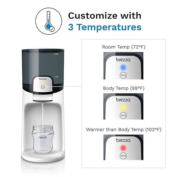 BABY BREZZA INSTANT BABY BOTTLE WARMER – FAST WATER WARMER INSTANTLY DISPENSES 24/7 IN 3 TEMPERATURES, WHITE