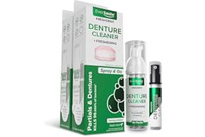 EverSmile FreshDent Denture & Partial Cleaner - On The Go Dental Cleaning & Teeth Whitening Spray. Eliminates Bacteria & Freshens Bad Breath Mint Flavored (2pk)