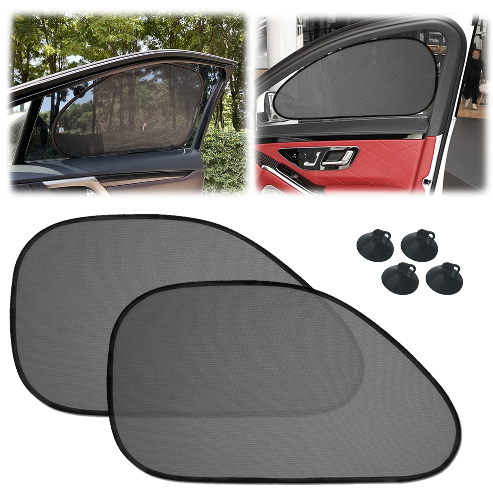 Photo 1 of 2 Pack Universal Car Window Shade for Baby, Kids, and Pets - Side Sun Visor, UV Rays Protection - Perfect for Van, SUV