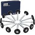 XiKe 12 Pack Black 2" Nylon Garage Door Roller 4" Stem, Quiet/Durable and High Load, Use 6200-2RS Double Seals Precision Bearings.