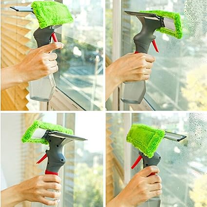 PERFECT SHOPO Easy Glass Cleaner 3 in 1 Spray type Cleaning Brush Glass Wiper Window Clean Shave Car Window Cleaner Brush, Random Color