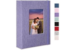 CHERRICH Small Photo Album 5x7 Linen Picture Book, Each Mini 26-Page Album Holds 52 Photos, Art Presentation Folder for Postcards & Picture Storage