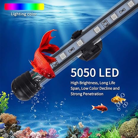 intsun luces led para acuario rgb que cambian de color luz sumergible bajo el agua con mando a distancia de 20 colores