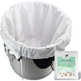 Bellamei Brew Bag Reusable 2 Pack 22"&times;26" 250 Micron Fine Mesh Bag for Beer | 5 Gallen with Drawstring for Fruit Cider Apple Grape Wine Press Straining Brew in a Bag