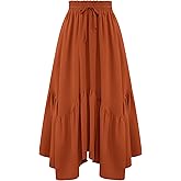 Arolina Women Long Skirts High Waist Skirts Renaissance Maxi Skirts Summer Casual Elegant A Line Flowy Skirts with Pockets