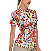 Soneven Women's Short Sleeve Golf Shirt Moisture Wicking Athletic Golf Polo Shirts Tennis Shirts Dry Fit