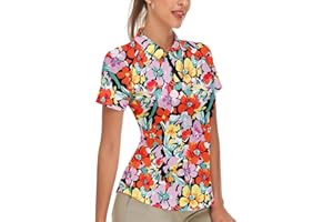 Soneven Women's Short Sleeve Golf Shirt Moisture Wicking Athletic Golf Polo Shirts Tennis Shirts
