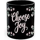 Choose Joy Ceramic Coffee Mug 11oz Positive Inspirational Quote - Tea Coffee Mug with Comfortable Grip - Unique Fun Gift Cup for Office or Home - Vibrant Long-Lasting Print ID45211