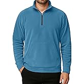 Askdeer Men's Quarter Zip Pullover Mock Neck Polar Fleece Sweatshirt Thermal Winter Sweater with Pocket