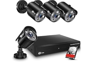 XVIM 8CH 1080P Home Security Camera System, H.264+1080P Indoor Outdoor CCTV Cameras, 4PCS Wired Outdoor Surveillance Cameras, 1TB Hard Drive, Night Vision, Remote Access, Smart Playback, Waterproof